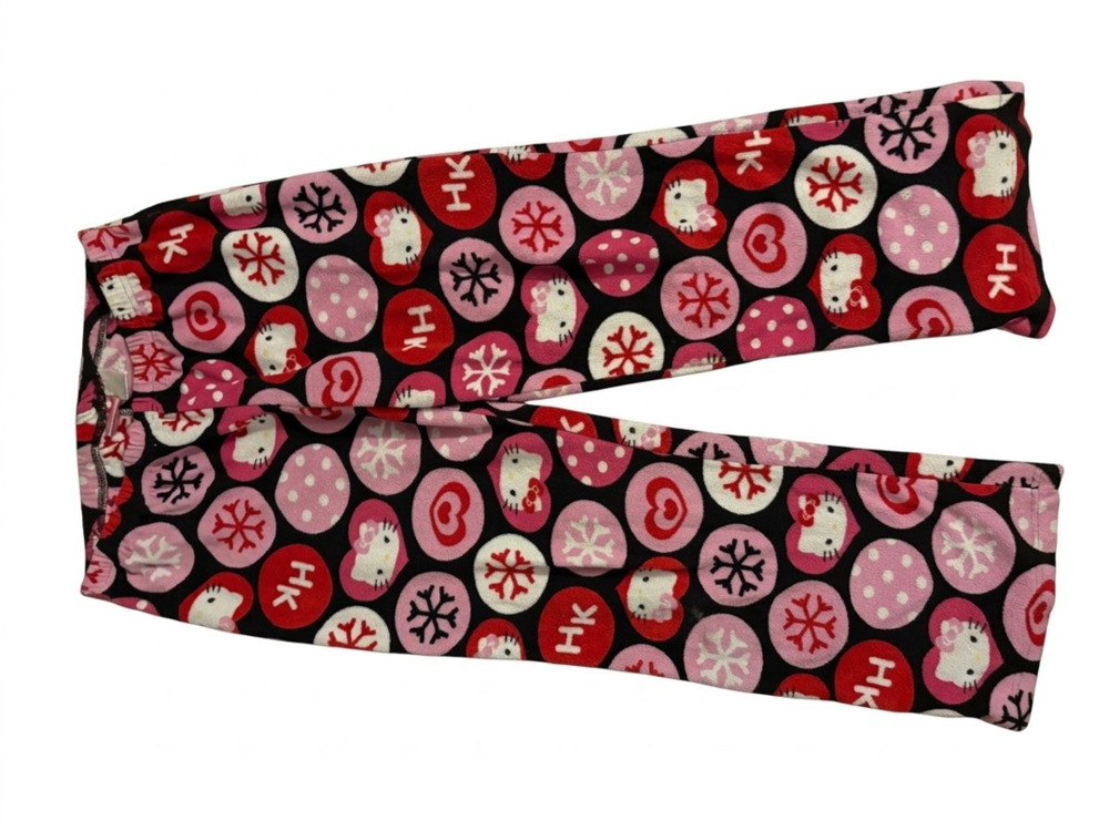Hello Kitty Pink Snowflake Fleece Pajama Pants Medium